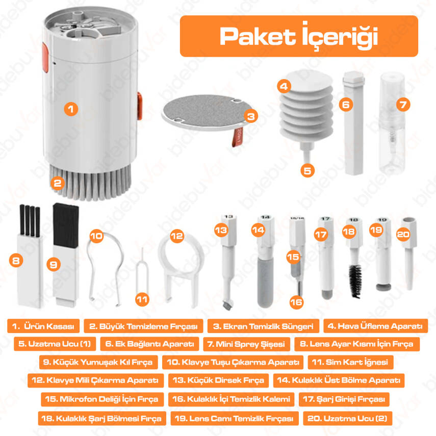 20IN1 TEMİZLEME KİTİ (KLAVYE, BİLGİSAYAR, TELEFON, KAMERA VB.) - 6