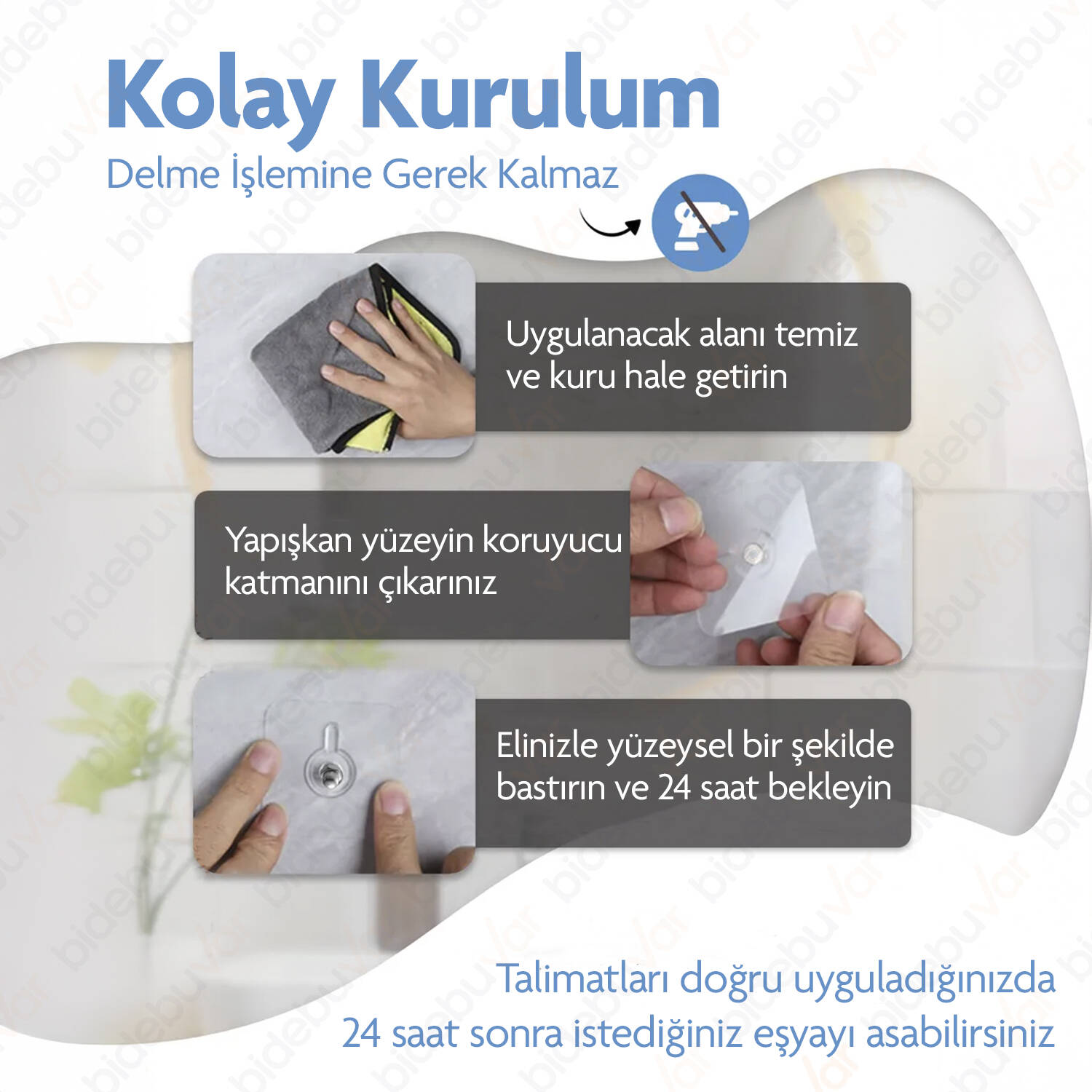 4'LÜ KENDİNDEN YAPIŞKANLI DUVAR ASKISI - 5