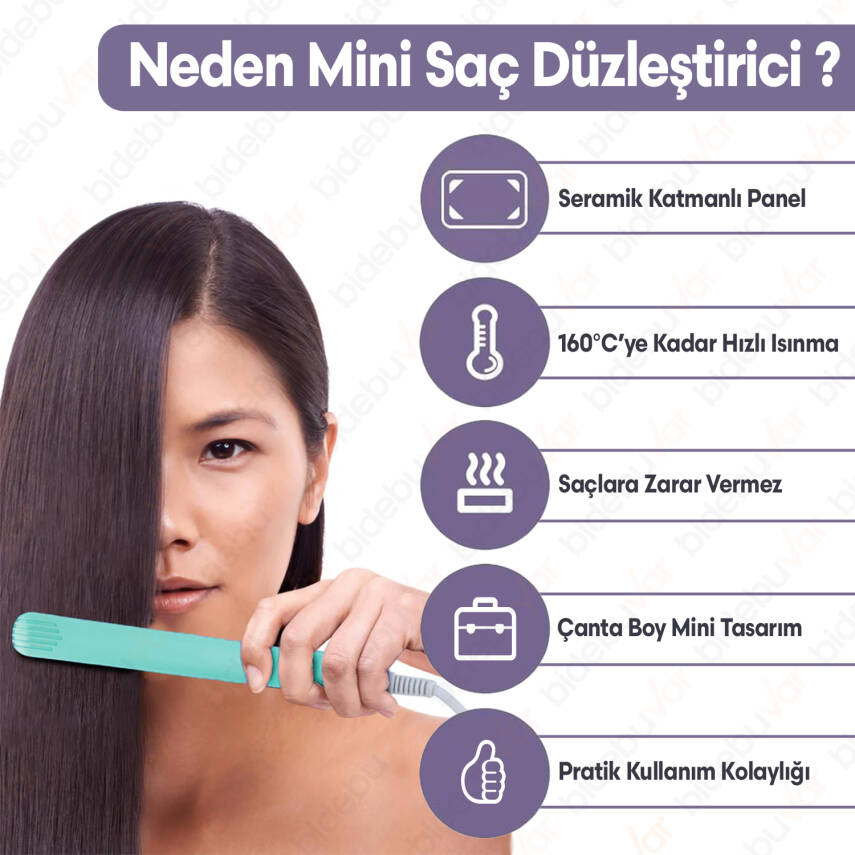 MİNİ SAÇ DÜZLEŞTİRİCİ MAVİ - 3