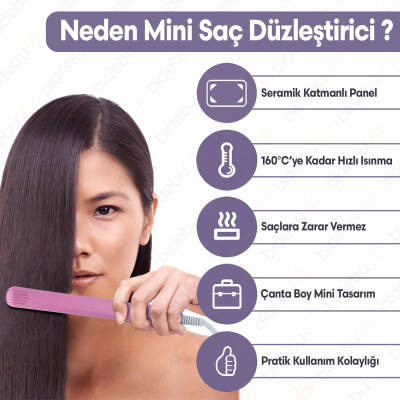 MİNİ SAÇ DÜZLEŞTİRİCİ PEMBE - 3