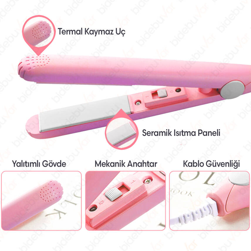 MİNİ SAÇ DÜZLEŞTİRİCİ PEMBE - 2