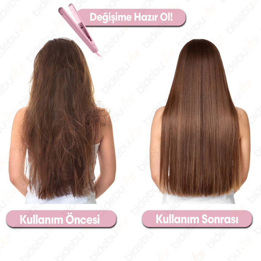 MİNİ SAÇ DÜZLEŞTİRİCİ PEMBE - 4