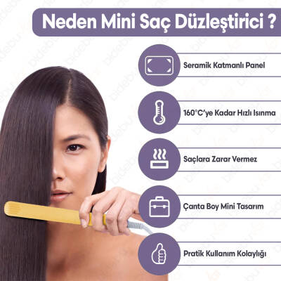MİNİ SAÇ DÜZLEŞTİRİCİ SARI - 3