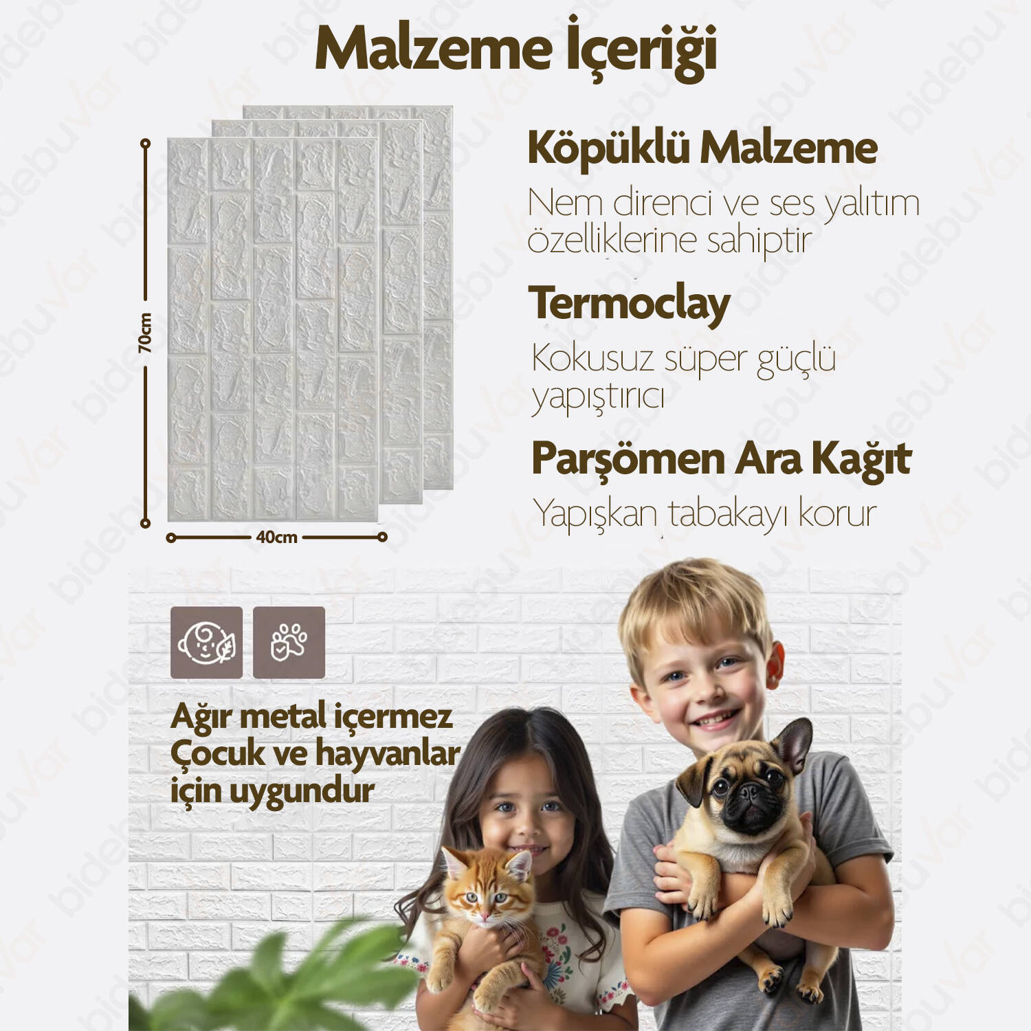 KENDİNDEN YAPIŞKANLI BEYAZ TUĞLA DESEN KAPLAMA - 3